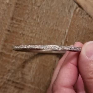 Crystal Bangle Bracelet, silver